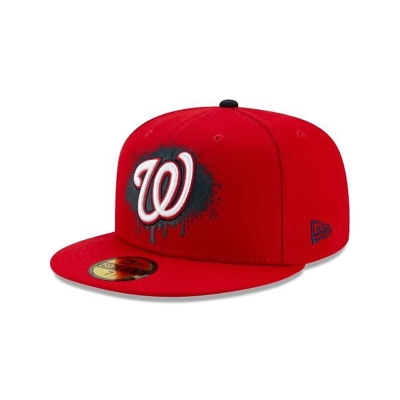 Red Washington Nationals Hat - New Era MLB Drip Front 59FIFTY Fitted Caps USA4725918